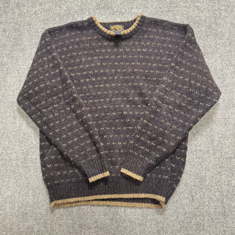 VTG Woolrich Pullover Sweater Mens L John Rich And Bros Blue Patterned 90s - Picture 1 of 8